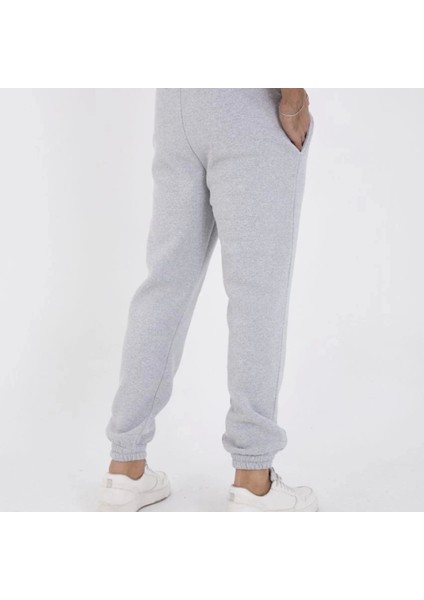 Unisex Kışlık Üç Iplik Astikli Eşofman Pantolon Gri modelleri