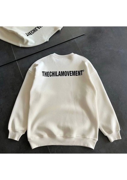 Kışlık Bisiklet Yaka Oversize Baskılı Weathirt Beyaz fiyatları