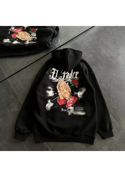 Üç Iplik Penye Uzun Kol Kapşonlu Baskılı Weathirt Iyah modelleri