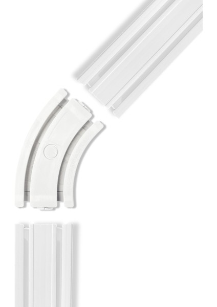 2 Raylı Perde Rayı Korniş 45° Dönüş Köşe Aparatı fiyatları