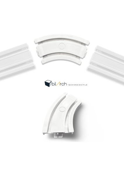 2 Raylı Perde Rayı Korniş 45° Dönüş Köşe Aparatı modelleri