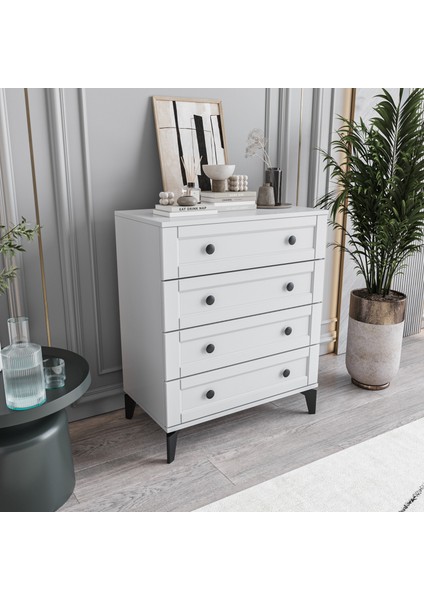 Silva&karin 4 Çekmeceli Şifonyer Tamamı Mdf (Beyaz) fiyatları