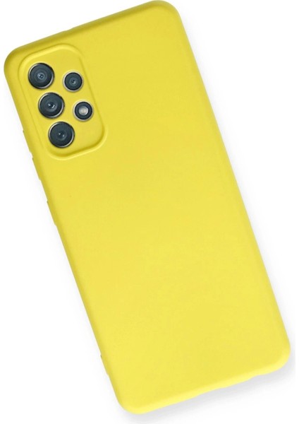 Newface Samsung Galaxy A32 Kılıf Nano Içi Kadife Silikon - Sarı modelleri
