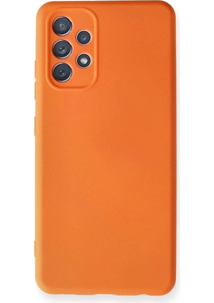 Newface Samsung Galaxy A32 Kılıf Nano Içi Kadife Silikon - Turuncu
