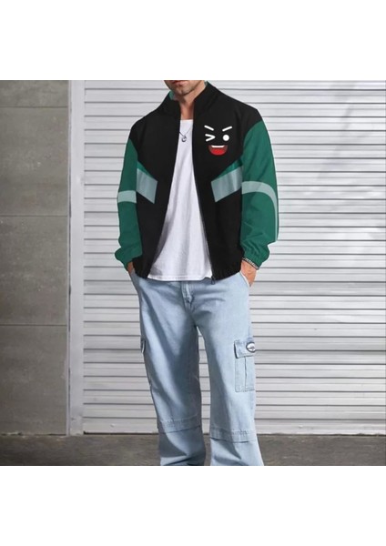 Unisex Uzun Kollu Paraşüt Kumaş Rüzgarlik Iyah