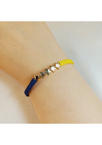 5 Yıldızlı Fenerbahçe Sarı Lacivert Taraftar Bilekliği, Unisex El Yapımı Ayarlanabilir Makrome Bileklik, Makrome Bileklik, Taraftar Bileklik, Maç Aksesuarı, Fenerbahçe Bileklik fiyatları