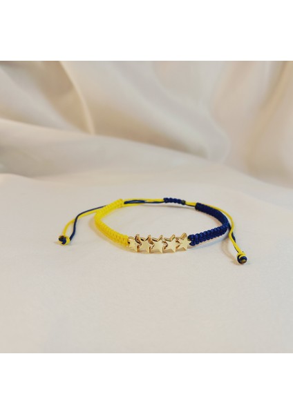 5 Yıldızlı Fenerbahçe Sarı Lacivert Taraftar Bilekliği, Unisex El Yapımı Ayarlanabilir Makrome Bileklik, Makrome Bileklik, Taraftar Bileklik, Maç Aksesuarı, Fenerbahçe Bileklik modelleri