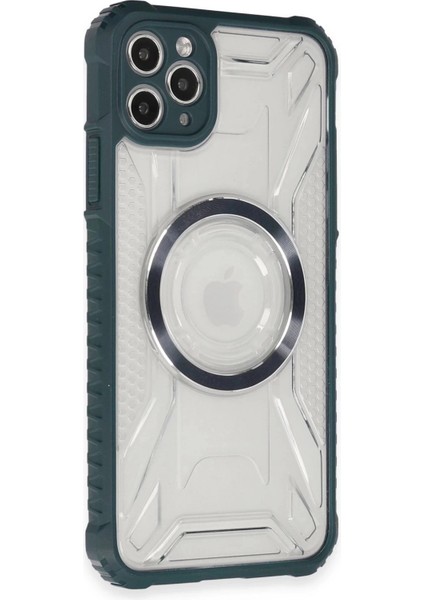 Newface iPhone 11 Pro Max Kılıf Prag Magneticsafe Kapak - Koyu Yeşil