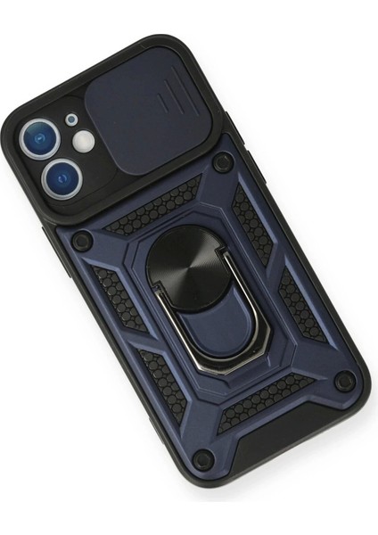 Newface iPhone 11 Kılıf Pars Lens Yüzüklü Silikon - Lacivert modelleri