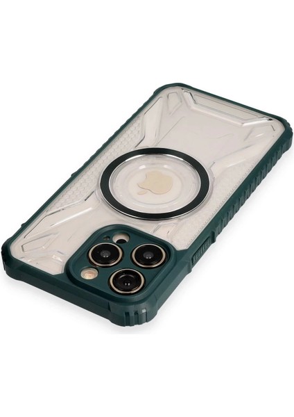 Newface iPhone 12 Pro Kılıf Prag Magneticsafe Kapak - Koyu Yeşil modelleri