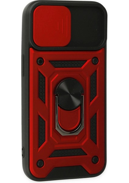 Newface iPhone 14 Kılıf Pars Lens Yüzüklü Silikon - Kırmızı fiyatları