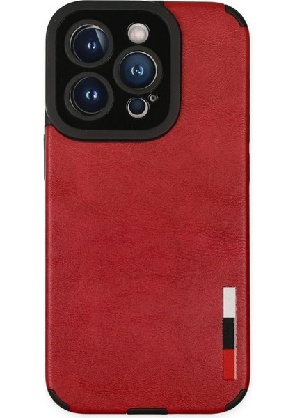 Newface iPhone 14 Pro Max Kılıf Loop Deri Silikon - Kırmızı