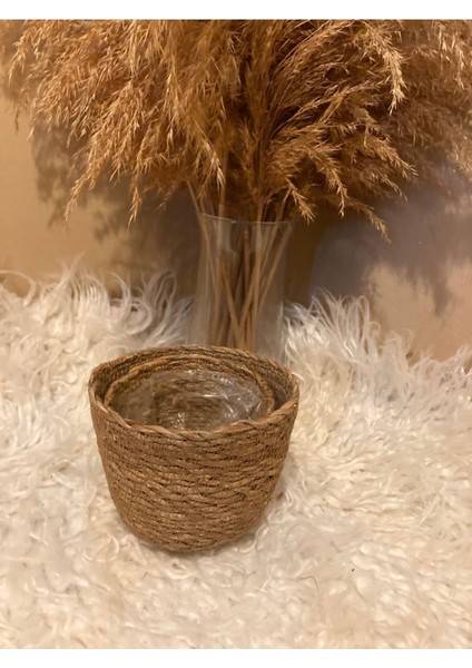 2'li Hasır Silindir Saksılık En Küçük Boylar modelleri