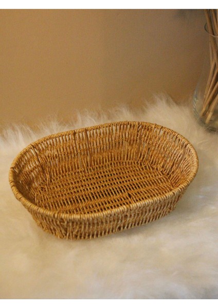 Hasır Rattan Oval Formda Geniş Ekmek Sepeti fırsatları