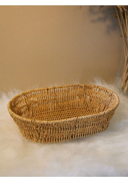 Hasır Rattan Oval Formda Geniş Ekmek Sepeti indirimleri