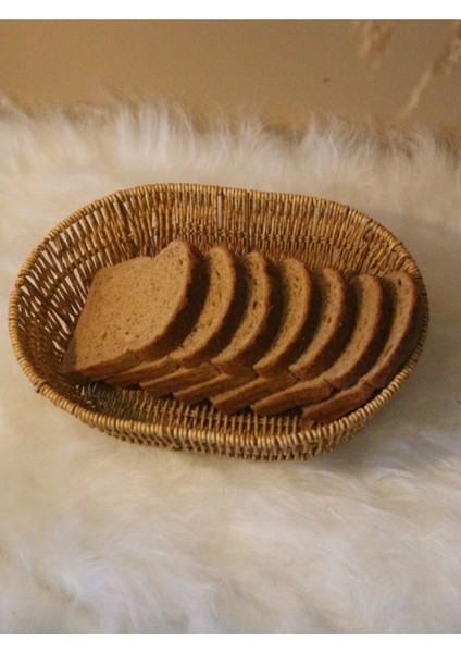 Hasır Rattan Oval Formda Geniş Ekmek Sepeti