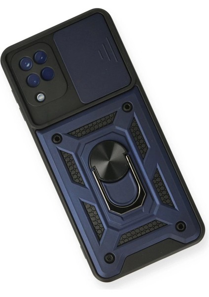 Newface Samsung Galaxy A12 Kılıf Pars Lens Yüzüklü Silikon - Lacivert modelleri