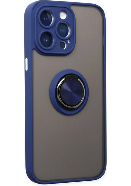 Newface iPhone 14 Pro Max Kılıf Montreal Yüzüklü Silikon Kapak - Lacivert fiyatları