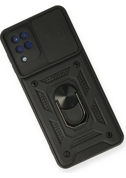 Newface Samsung Galaxy A12 Kılıf Pars Lens Yüzüklü Silikon - Siyah modelleri