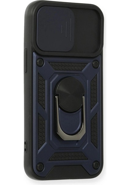 Newface iPhone 12 Mini Kılıf Pars Lens Yüzüklü Silikon - Lacivert fiyatları