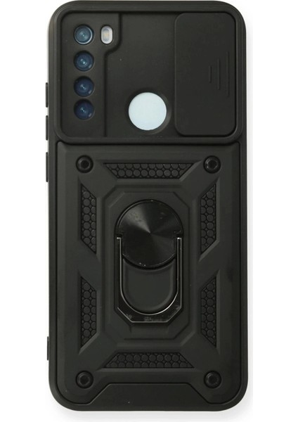 Newface Xiaomi Redmi Note 8 Kılıf Pars Lens Yüzüklü Silikon - Siyah