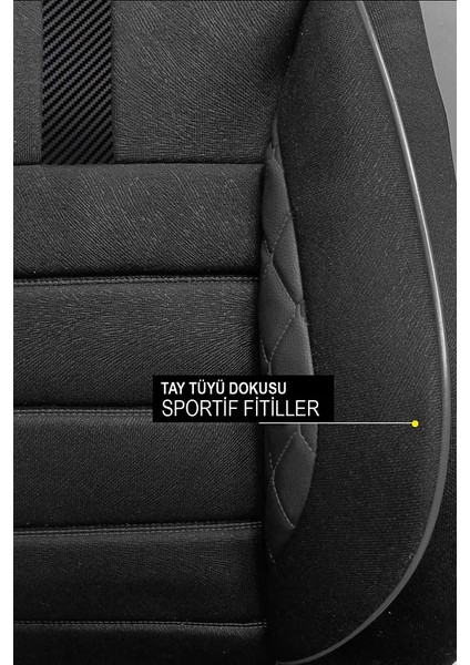 Fiat Doblo (Facelift 2015) 2.0 (135 Hp) Multijet 2017 Uyumlu Tay Tüyü Oto Kılıfı Tam Set Siyah