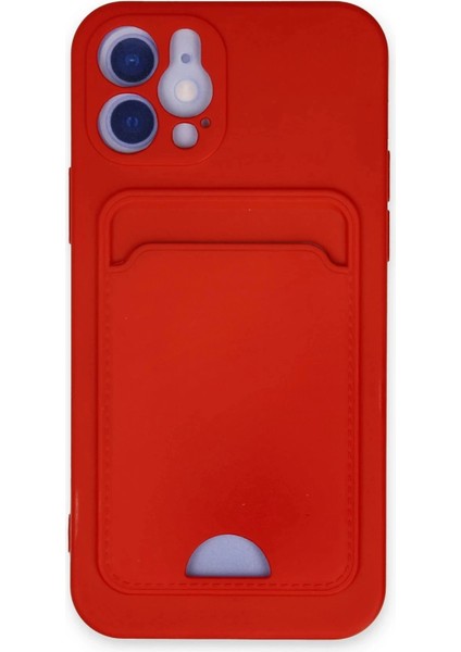 Newface iPhone 12 Kılıf Kelvin Kartvizitli Silikon - Kırmızı