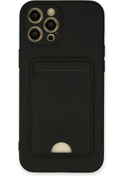 Newface iPhone 12 Pro Max Kılıf Kelvin Kartvizitli Silikon - Siyah
