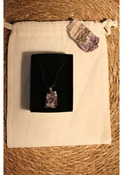 Ametist Koyu Mor Tepe Çakra Spiritüel Doğal Taş Enerji Kolye