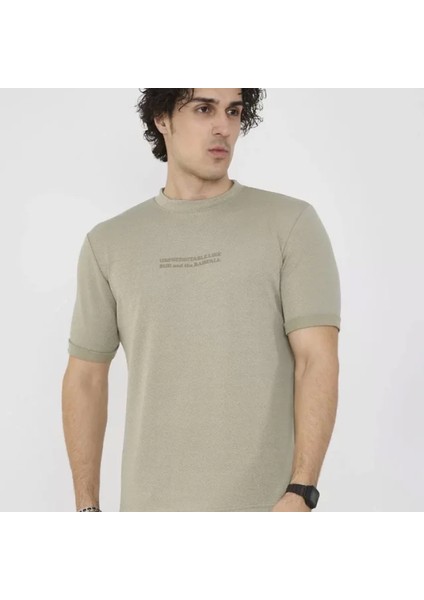 Unisex Bisiklet Yaka Lim Fit Thirt Açık Yeşil fırsatları