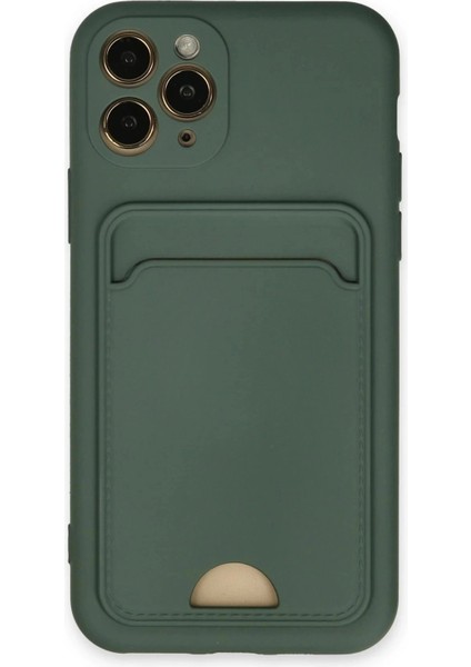 Newface iPhone 11 Pro Kılıf Kelvin Kartvizitli Silikon - Koyu Yeşil