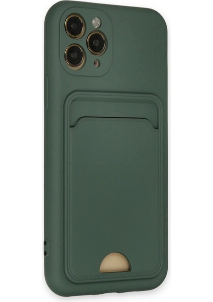 Newface iPhone 11 Pro Kılıf Kelvin Kartvizitli Silikon - Koyu Yeşil fiyatları