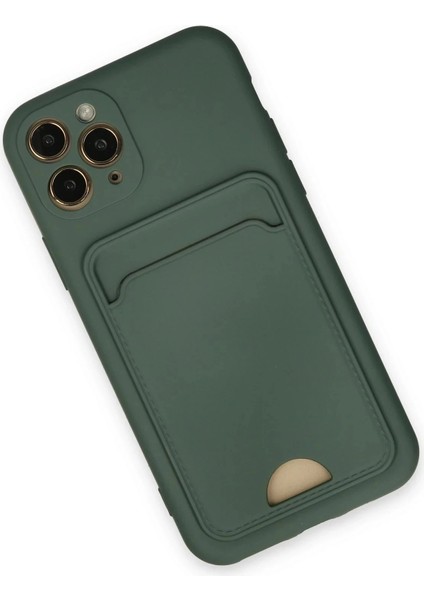 Newface iPhone 11 Pro Kılıf Kelvin Kartvizitli Silikon - Koyu Yeşil modelleri