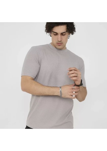 Unisex Bisiklet Yaka Lim Fit Thirt Taş modelleri