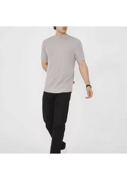 Unisex Bisiklet Yaka Lim Fit Thirt Taş fırsatları