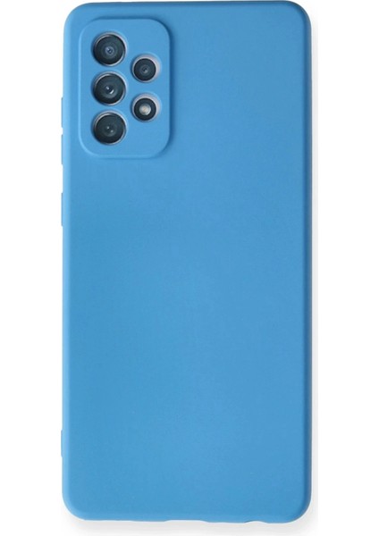 Newface Samsung Galaxy A72 Kılıf Nano Içi Kadife Silikon - Mavi