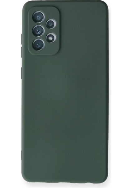 Newface Samsung Galaxy A72 Kılıf Nano Içi Kadife Silikon - Koyu Yeşil