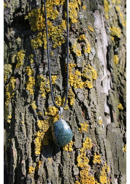 Yosunlu Hint Akik Doğal Taş Nazar Koruması Spiritüel Enerji Kolye modelleri