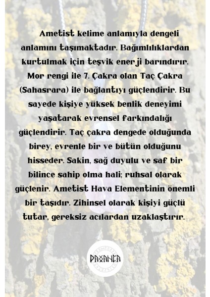 Ametist Açık Renk Taç Çakra Doğal Enerji Taşı Spiritüel Kolye fırsatları