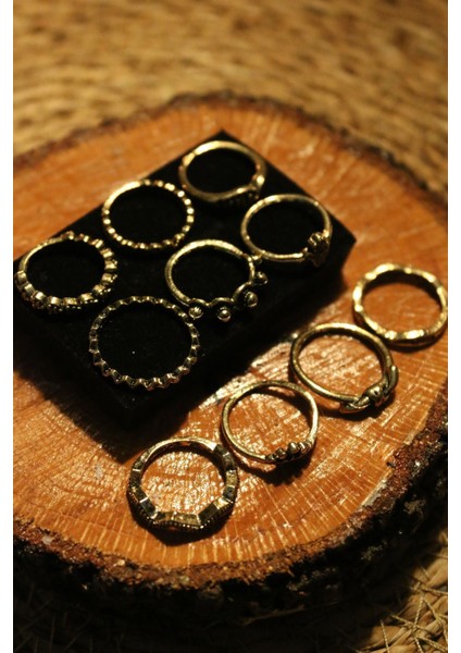 Altın Eklem Sembol Özel Yüzük Seti 10'lu