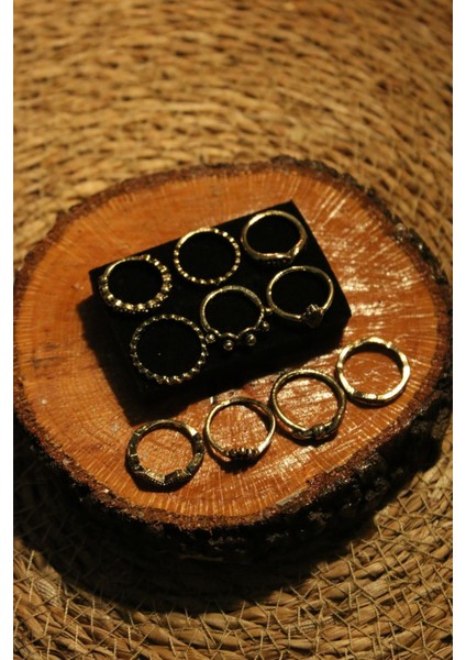 Altın Eklem Sembol Özel Yüzük Seti 10'lu modelleri