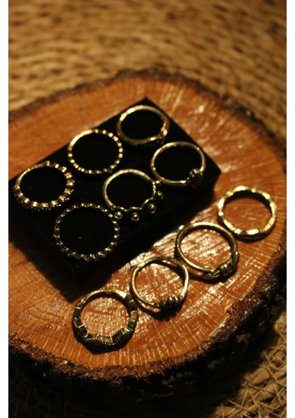 Altın Eklem Sembol Özel Yüzük Seti 10'lu fırsatları