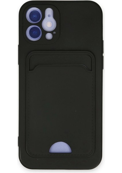 Newface iPhone 12 Kılıf Kelvin Kartvizitli Silikon - Siyah