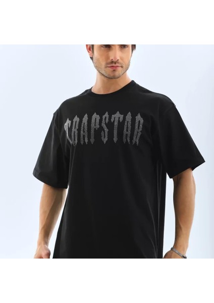 Unisex Oversize Taşlı Bisiklet Yaka Thirt Iyah