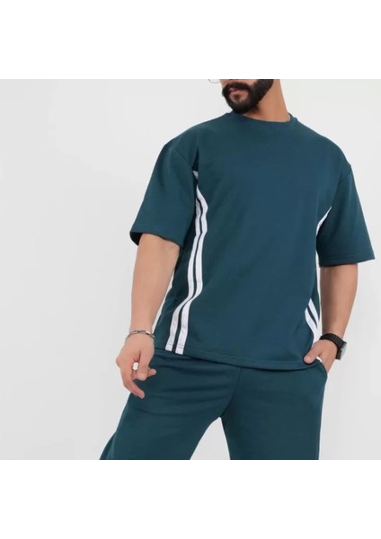 Unisex Oversize Yanları Şeritli Thirt Cam Göbeği fiyatları