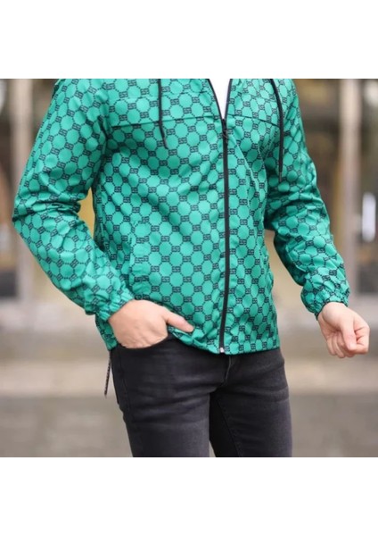 Unisex Kapüşonlu Içi Astarlı Yağmurluk Zümrüt