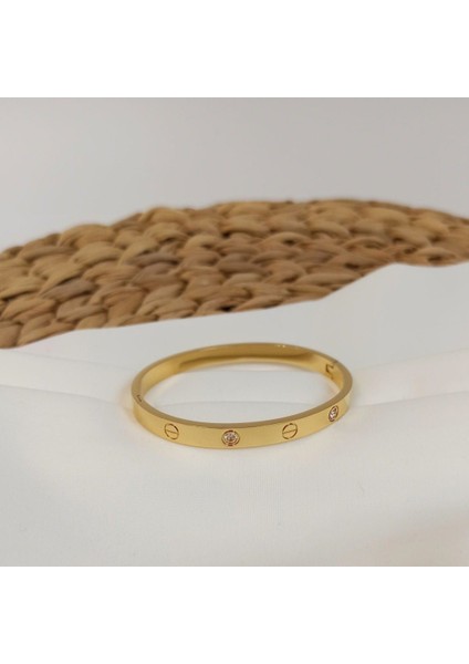 Alaşım Kartier Kelepçe Taşlı Bileklik Gold fiyatları