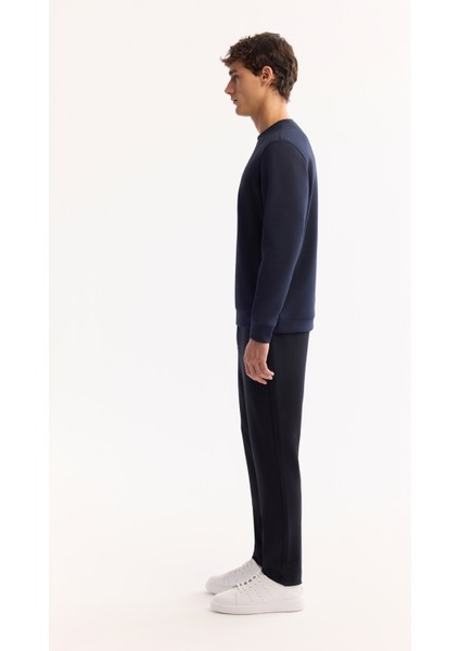 Erkek Lacivert Pamuklu Baskılı İnterlok Regular Fit Sweatshirt A52Y1247 modelleri