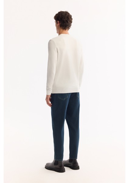 Erkek Ekru Bisiklet Yaka Rayon Tüylenmeyen Dokulu Triko Regular Fit Kazak A52Y5018 fırsatları