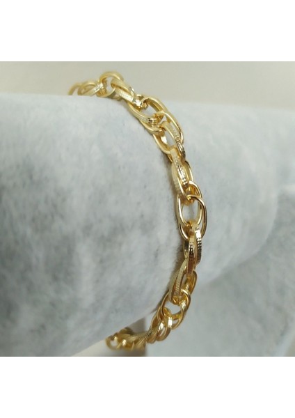 Altın Kaplama Zincir Iç Içe Geçmeli Halat Bileklik